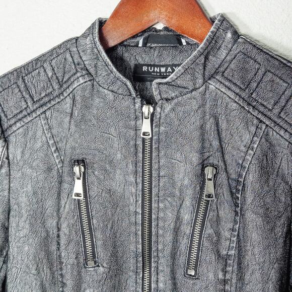 Runway New York Women’s Moto Jacket Cyberpunk Grunge-Glam Clubwear Size Small - Picture 3 of 12